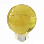 60mm topaz/yellow glass sphere christmas crystal ball Natural fengshui ball for home wedding decoration