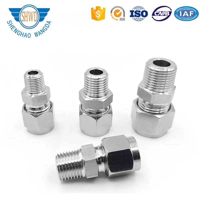 Stainless Steel straight Reducing Double Ferrules Tube Fitting For Steel Pipe Connection.jpg