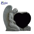 Red Stone Tombstone Red Stone Weeping Angel Heart Marble Tombstone NTST-013Y