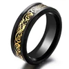 2019 New Fashion Men Cool Stainless Steel Black Dragon Design Rings High Quality Ring Jewelry