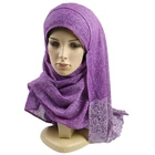 wholesale hot sale ladies Floral Printing Voile Scarf new design lace jersey cotton scarf for muslim women