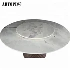 Dining Table Stainless Steel Base Round Marble Dining Table