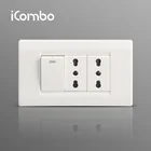 1 Gang Switch And 2 Gang 2 Pin Italian Power Outlet With Panel