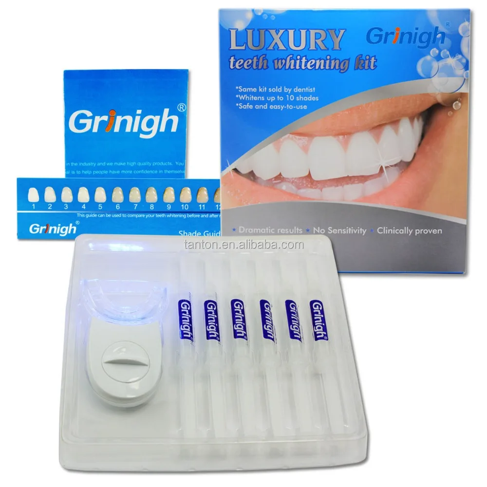 Lujo Kit de blanqueamiento de dientes 22% de peróxido de carbamida gel 8 bombillas luz blanca