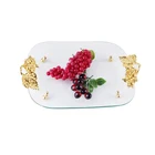 Wholesale Eco-friendly Clear Irregular Glass Dinner Flowers Pattern Fruit Plate