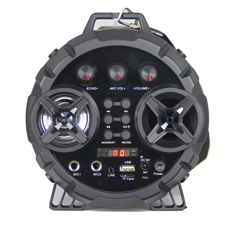 Portable Party Audio System with Audio Rhythmic Lights Microphone and Remote Control - ANKUX.COM
