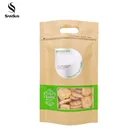 Small Kraft Ziplock Zipper Stand Up Bag Roll Kraft Packaging Bag With Handle With Window