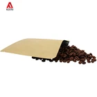 In stock heat sealable natural kraft paper 3 side seal flat pouch 2.5lb tear notch for super food packaging