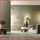Design Hand Painted Wall Bamboo Design Non-woven Chinese Hand Painted Gilded Wall Paper