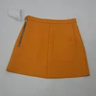 New Fashion Women Orange High Quality Good Sells Real Leather Skirt