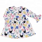 newborn baby chicken pattern party dress fall autumn fancy clothes for kid new arrival designs