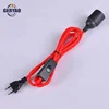 Coloured fabric textile electrical wire with plug, on off switch, E27 lamp holder