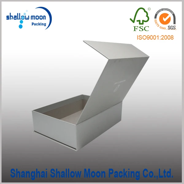 custom logo silver paper perfume packging gift box cardboard