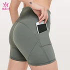 Custom Nylon Spandex Crossfit Clothing Sexy Yoga Shorts With Pockets