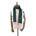 100% acrylic jacquard weave knitted Plain stripe rib collar shiner scarf