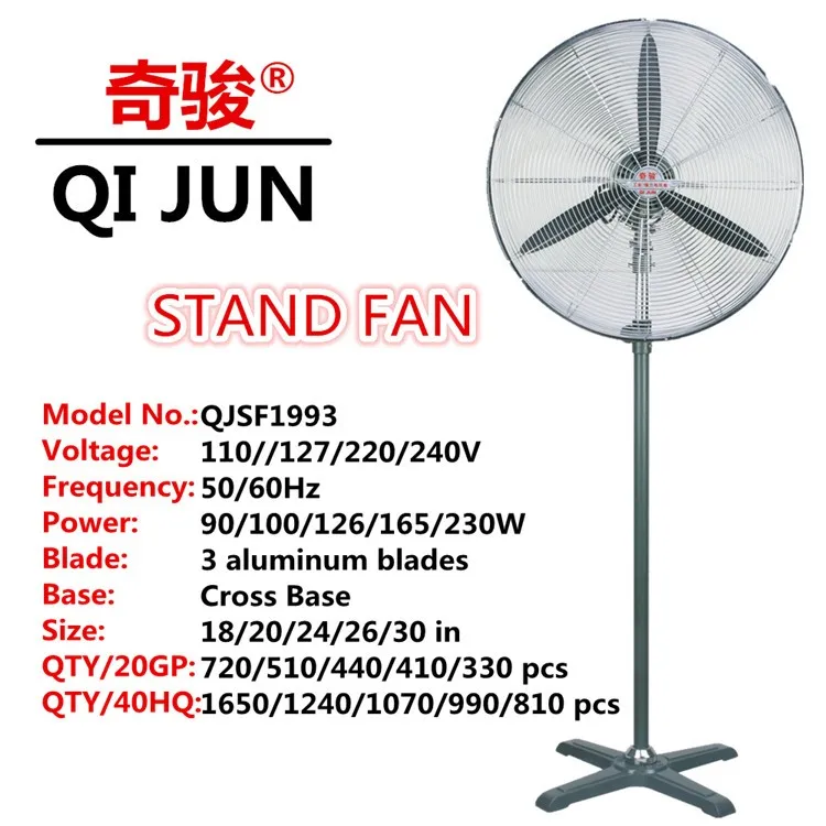 30'' Giant Fan For Industrial Floor Standing Fan Skd Packing For Stand