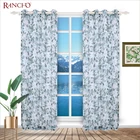 Hot selling modern floral home living room window curtains for aluminium windows