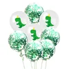 10 Pieces 12'' Balloon Jungle Theme Party Supplies Jungle Decoration Green Dinosaur Latex Confetti Balloon