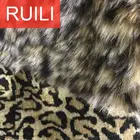 Leopard jacquard print artificial fur fabric