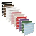 Wholesale Double Layers Roller Sheer Window Shades Horizontal Rainbow Colored Zebra Blinds