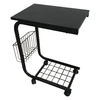 living room furniture rolling casters sofa couch side table C table snack end table with storage basket