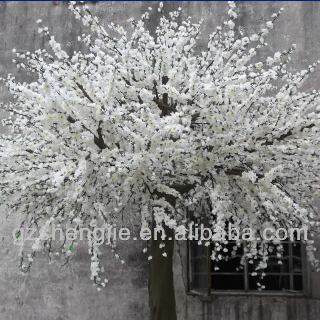 sj 2013 artificial white japanese cherry blossom tree,silk