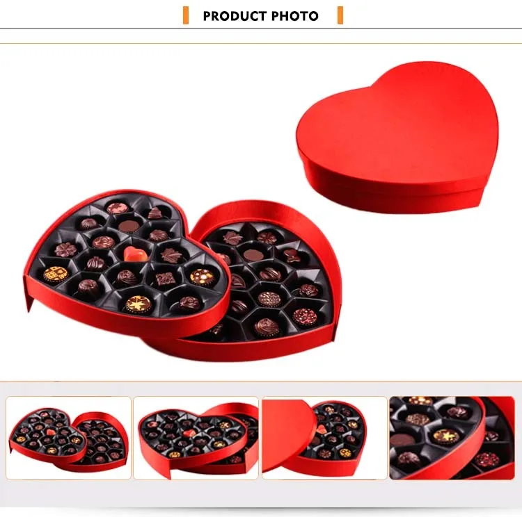 empty heart shaped boxes chocolate - PU box chocolate 