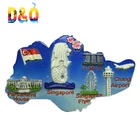 OEM souvenir manufacturer customized gift Singapore map fridge magnet
