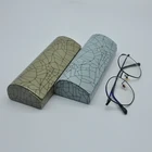 Fashion Stone grain indestructible leather case glasses for Young people