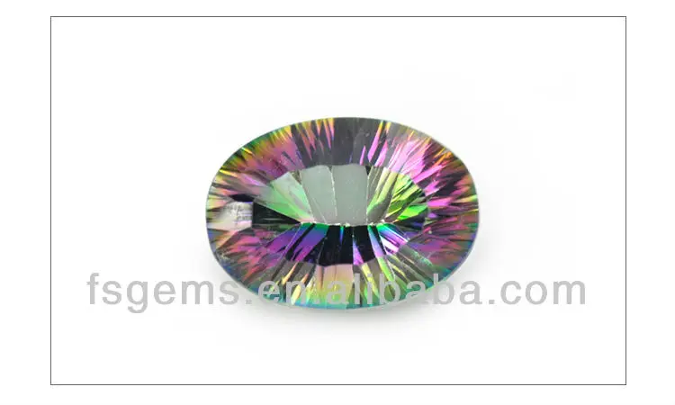 Wholesale Natural Mystic Quartz Gemstones Round Heart Pear Cushion Shaped Rainbow Quartz Crystals in Green Yellow White Colors
