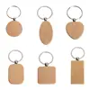 Promotional Natural Wooden Keychain Key Ring Round Square Anti Lost Wood Custom Logo Accessories Gift CM373