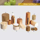 BGJ bamboo bottle/jar with inner glass cosmetic packaging 30ml 50ml pump bamboo glass bottle