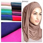Custom comfortable fabric solid color machine hemming cotton modal muslim women scarf shawls arab jersey hijab