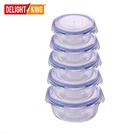 Wholesale airtight lunch box glass container high quality fresh food container storage box / plastic cap lunch bin