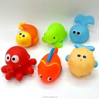 best- selling custom make soft plastic Sound 6 set squeeze dinosaur rubber toys