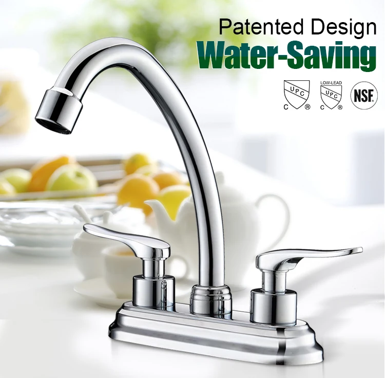 Deck-mounted 2 hole kitchen faucet solid brass faucet manufacturers