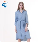 High quality long sleeve loose denim new model summer women casual dresses