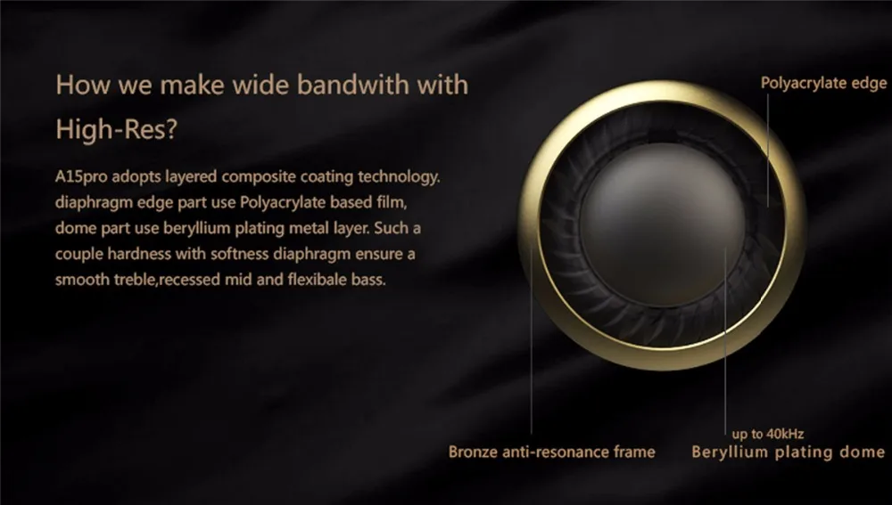 Whizzer A15 Pro HiFi Bass Earphones Metal In Ear Headsets Dynamic Hi-res Earbuds - ANKUX.COM