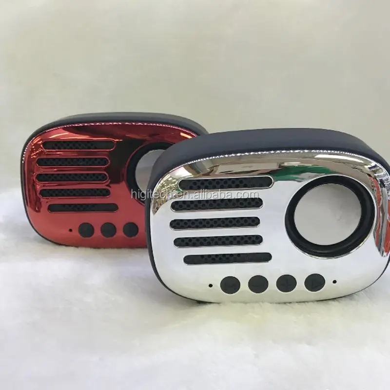 China factory leather Vintage boombox retro portable mini bluetooth speaker with remote control FM radio - ANKUX.COM