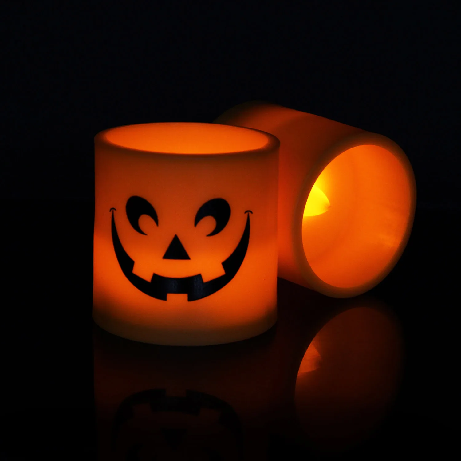 eva material orange pumpkin lamp led candle festival decoration