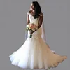 African Wedding Gowns White Mermaid Design Cap Sleeve Custom Made Applique Wedding Dresses