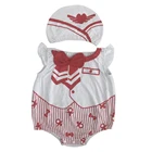 Wholesale baby uniform of the stewardess wear 100% cotton summer onesie pajamas animal baby infant hooded romper