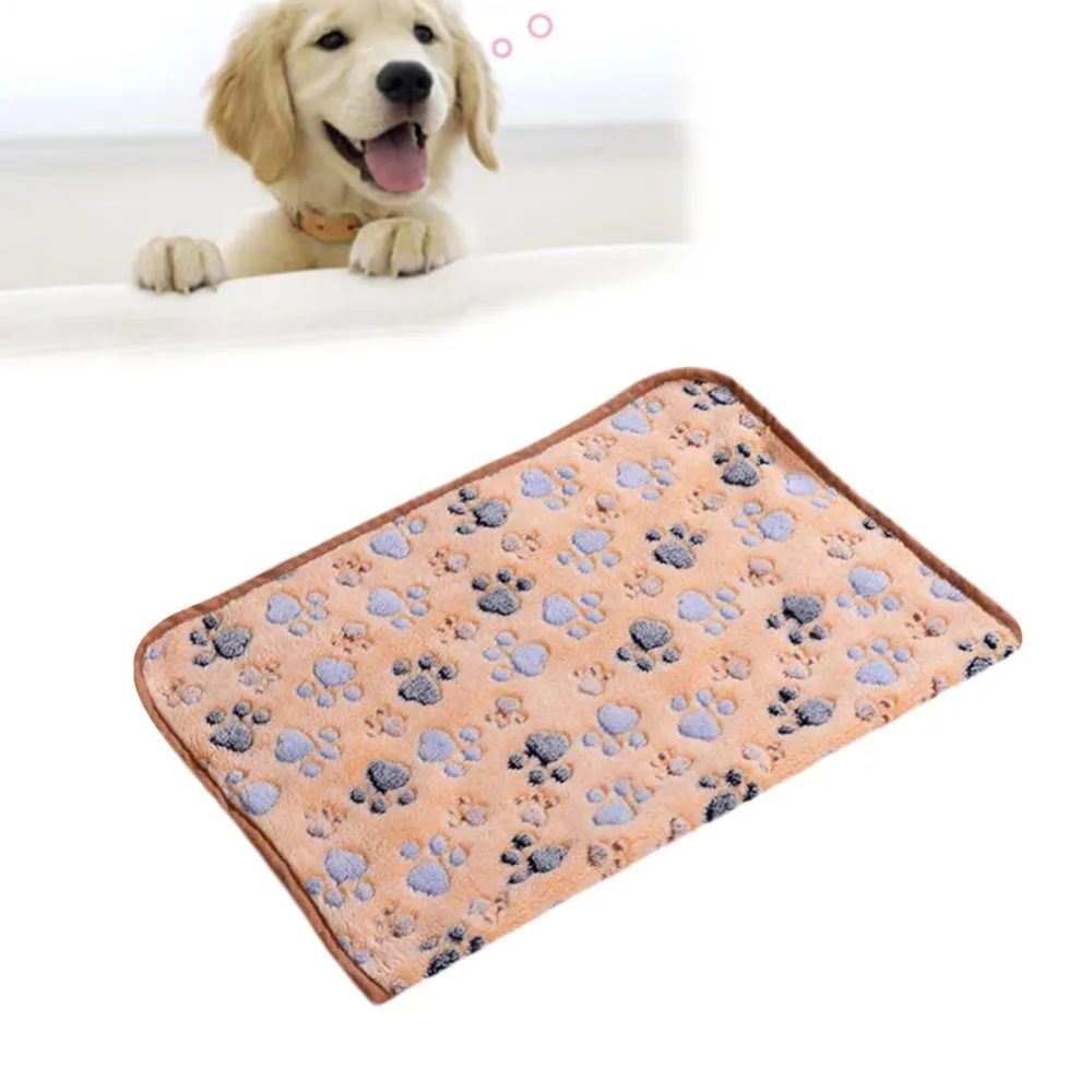 Pet mats thick blanket Cat Dog Puppy Kitten Warm Waterproof Fleece Soft Blanket Bed Mat Paw Print New