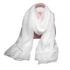 New Style Custom design long White Silk Scarf For Painting