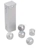 Mini Size Aluminum Silver Dice Game Set with dots