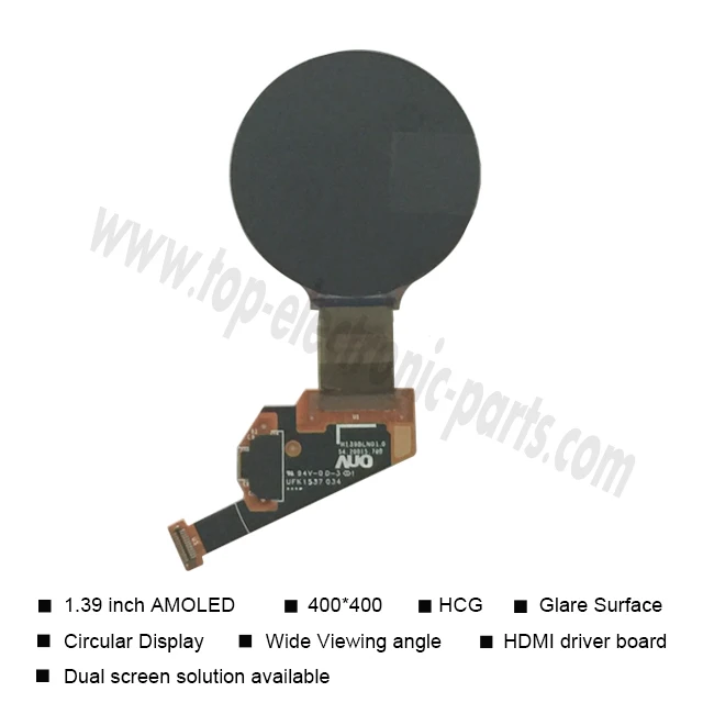 double sided small size amoled no bezel wearable tft thin monitor circular module mini round 1.39-inch lcd display screen