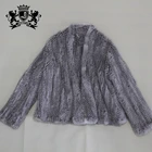 Excellent quality woman long sleeve short rabbit fur knit coat