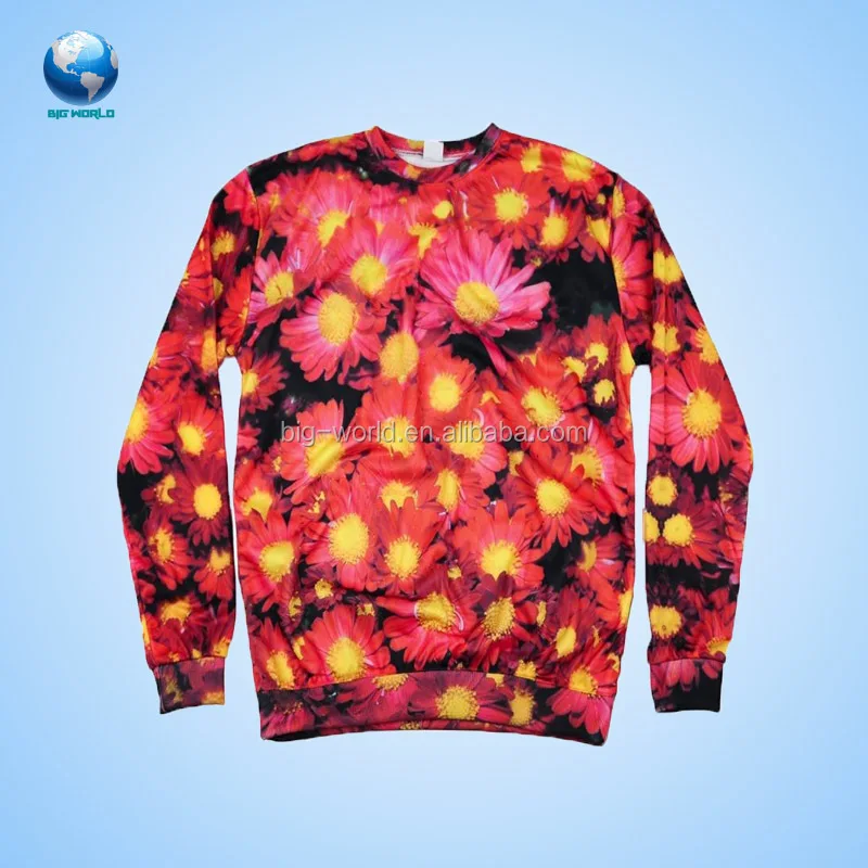 2015 wholesale 3D custom sublimation all over full print crewneck sweatshirt