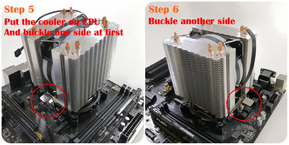 alseye cpu cooler 6 heatpipes with rgb fan 4pin pwm cpu cooling