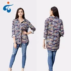 Cheap oem service casual printed long sleeve camouflage custom shirt women